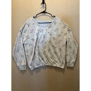 Peanuts Snoopy Sleepwear Top Women's Medium Gray